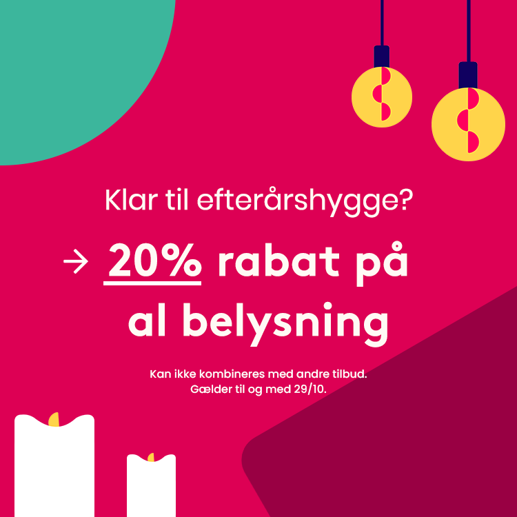 20% rabat på al belysning